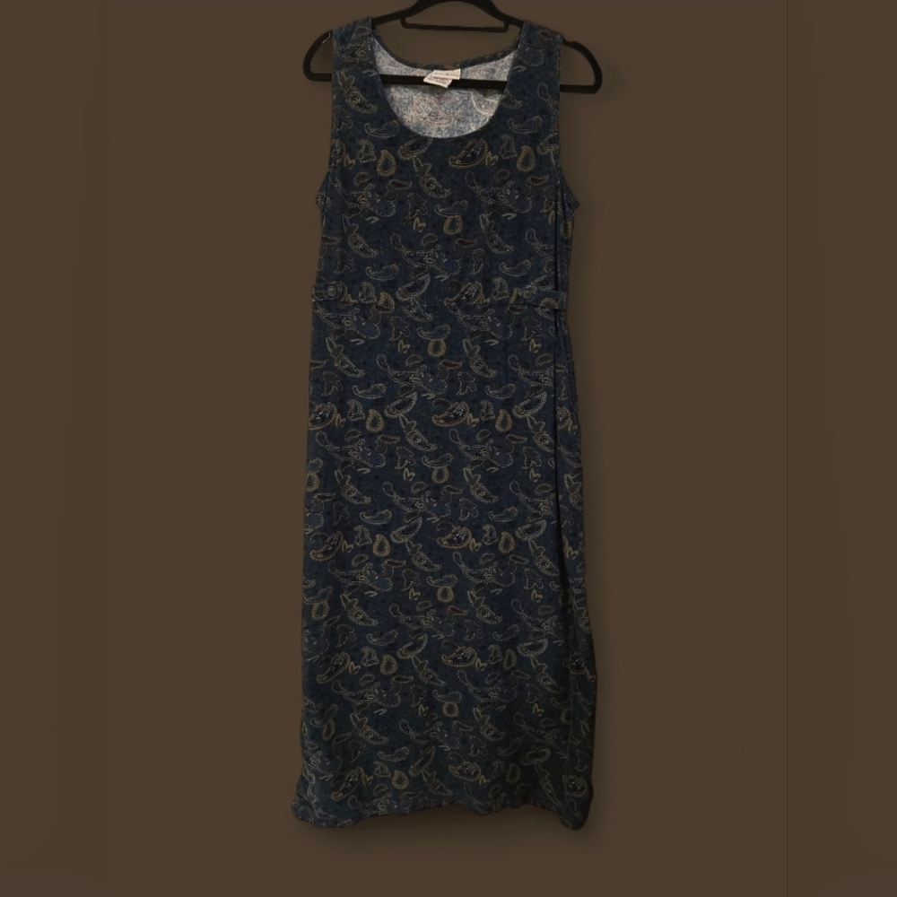 Bobbie Brooks Black and Gold Paisley Maxi Dress